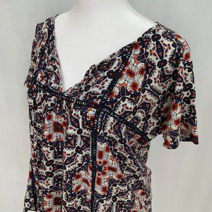 ALYA Boho Chic Gypsy Loose Top Blouse